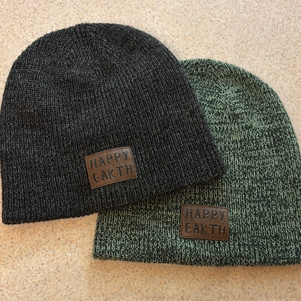 Men's Beanie Set - Black and Green